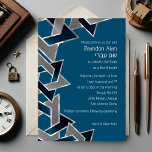 Bar Mitzvah Silver Teal Blue Grey Star of David Invitation<br><div class="desc">Bar Mitzvah Silver Teal Blue Grey Star of David
Bar Mitzvah and Bat Mitzvah invitation sets designed by Umua. Printed and shipped by Zazzle or its partners.</div>