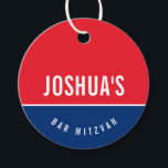BAR MITZVAH simple modern blue red football Favour Tags<br><div class="desc">by kat massard >>> https://linktr.ee/simplysweetpaperie <<<
A simple,  personalized tag just perfect for favour tags for your special event.</div>