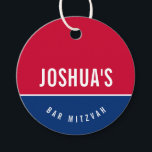 BAR MITZVAH simple modern blue red football Favour Tags<br><div class="desc">by kat massard >>> https://linktr.ee/simplysweetpaperie <<<
A simple,  personalized tag just perfect for favour tags for your special event.</div>