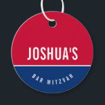BAR MITZVAH simple modern blue red football Favour Tags<br><div class="desc">by kat massard >>> https://linktr.ee/simplysweetpaperie <<<
A simple,  personalized tag just perfect for favour tags for your special event.</div>
