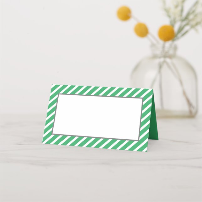 BAR MITZVAH simple modern bold block black green Place Card (Front)