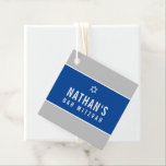 BAR MITZVAH simple modern geometric grey blue Favour Tags<br><div class="desc">by kat massard >>> https://linktr.ee/simplysweetpaperie <<<
A simple,  personalized tag just perfect for favour tags for your special event.</div>