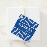 BAR MITZVAH simple modern geometric royal blue Favour Tags<br><div class="desc">by kat massard >>> https://linktr.ee/simplysweetpaperie <<<
A simple,  personalized tag just perfect for favour tags for your special event.</div>