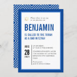 BAR MITZVAH simple modern geometric royal blue Invitation<br><div class="desc">by kat massard >>> kat@simplysweetPAPERIE.com <<< CONTACT ME for custom wording or to add any lines in Hebrew Love the design, but would like to see some changes - another colour scheme, product, add a photo or adapted for a different occasion - no worries simply contact me - I am...</div>