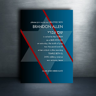 Bar Mitzvah Simple Modern You Choose Colors Invitation