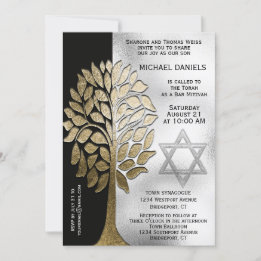 Bar Mitzvah Simple Tree Invitation