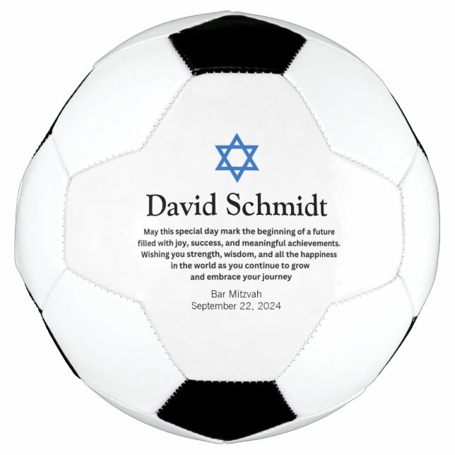 Bar Mitzvah Soccer Ball Gifts for Boys (Front)