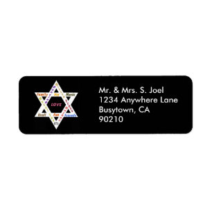Bar Mitzvah Star of David Adresse de retour Label