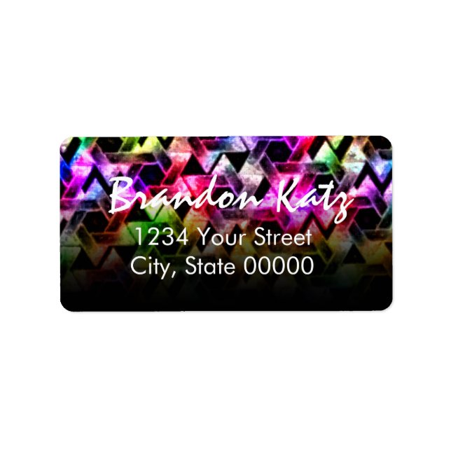 Bar Mitzvah Star of David Damask Black Fade Label (Front)