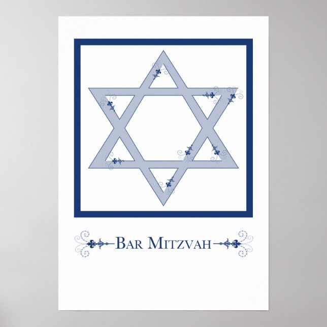 bar mitzvah (star of david elegance) poster (Front)