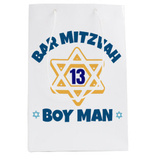 Bar Mitzvah Star of David Medium Gift Bag