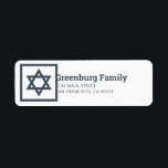 Bar Mitzvah Star of David Modern Return Address<br><div class="desc">Composed of modern serif and sans serif typography with a star of David.

This is designed by Select Party Supplies,  exclusive for Zazzle.

Available here:
http://www.zazzle.com/store/selectpartysupplies</div>