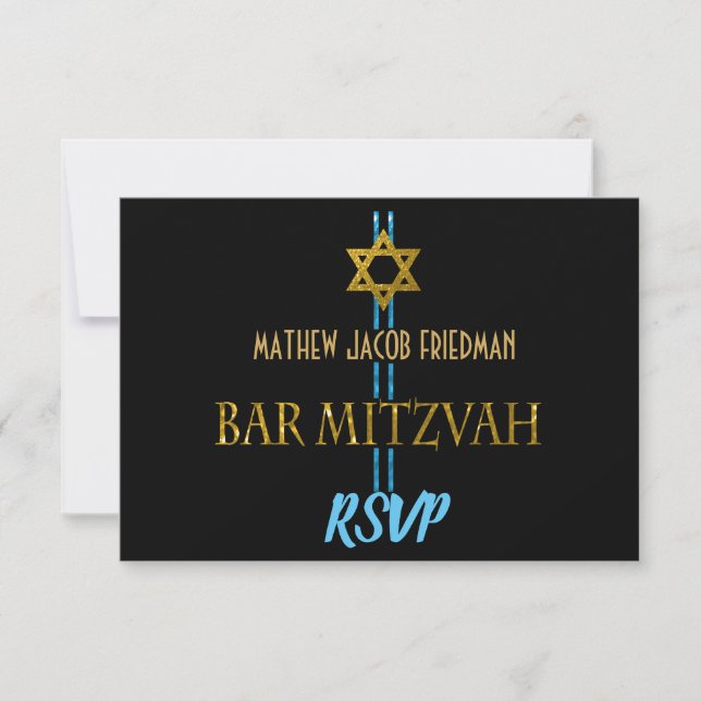 Bar Mitzvah Star of David RSVP (Front)