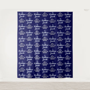 Bar Mitzvah Step and Repeat Backdrop Tapestry