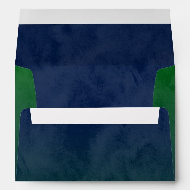 Bar Mitzvah Stylish Green Star of David Ombre Envelopes (Back (Bottom))