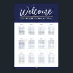 BAR MITZVAH TABLE PLAN 12 tables  modern navy Poster<br><div class="desc">by kat massard >>> WWW.SIMPLYSWEETPAPERIE.COM <<< - - - - - - - - - - - - - - - - A SEATING CHART is not only classy it is very handy to let your guest's know exactly where they are seated for your event. This is a lot simpler...</div>