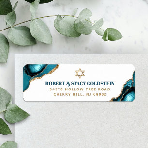 Bar Mitzvah Turquoise Moderne Agate Adresse de Ret