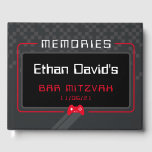 BAR MITZVAH WELCOME gamer cool trendy red black Guest Book<br><div class="desc">by kat massard >>> WWW.SIMPLYSWEETPAPERIE.COM <<< - - - - - - - - - - - - - - - - A super cool GAMER THEMED welcome sign for your event. Setup as a template it is simple for you to add your own details, or hit the customize button...</div>