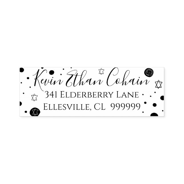Bar or Bat Mitzvah Confetti Design Self-inking  Stamp (Design)