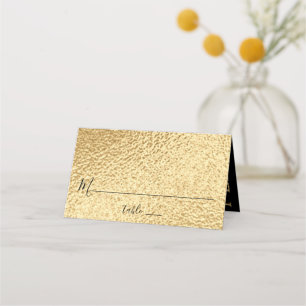 Bar or Bat Mitzvah Elegant Gold and Black Place Card