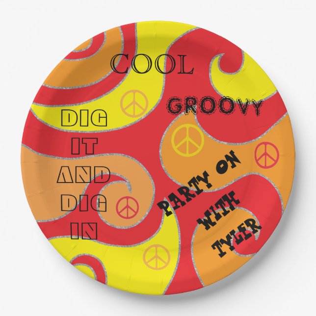 Bar or Bat Mitzvah PARTY ON Paper Plate (Front)