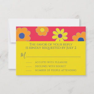 Bar or Bat Mitzvah RSVP Flowers Card