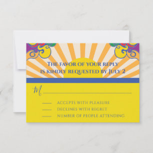 Bar or Bat Mitzvah RSVP Silvery Swirls