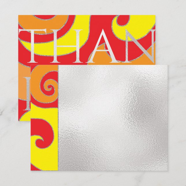 Bar or Bat Mitzvah Thank You Cards Groovy Swirls (Front/Back)