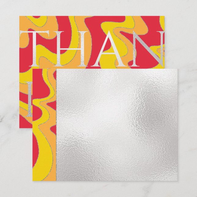 Bar or Bat Mitzvah Thank You Elegant Waves Card (Front/Back)