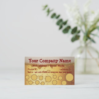 Bar, Restaurant Loyalty Puncard Cartes de visite
