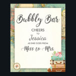 Bar sign Travel Bridal shower Miss to Mrs Mimosa<br><div class="desc">♥ A nice way to welcome your guests to your bridal shower! Miss to Mrs theme.</div>