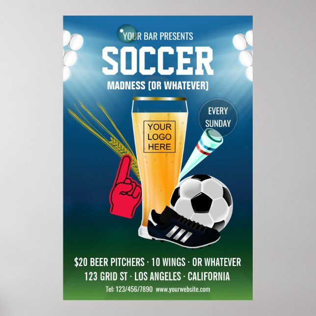 Bar Soccer Event add logo Poster (Front)