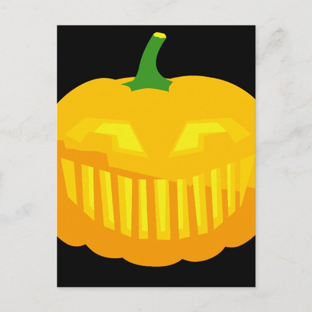 Bar Teeth Jack-O-'Lantern Postcard (Front)