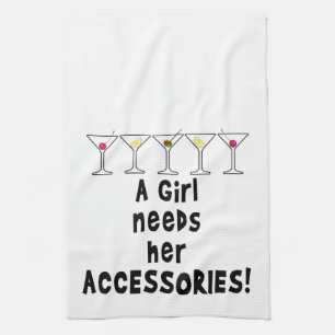 BAR TOWELS, A GIRL NEEDS HER ACCESSORIES KITCHEN TOWEL