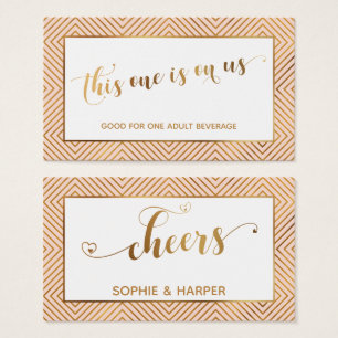 Bar Vouchers, Gold Hearts Script, Diamonds, Blush