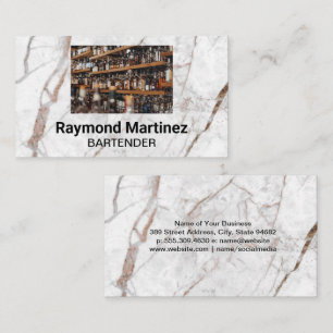 Bar White Marble Business Card