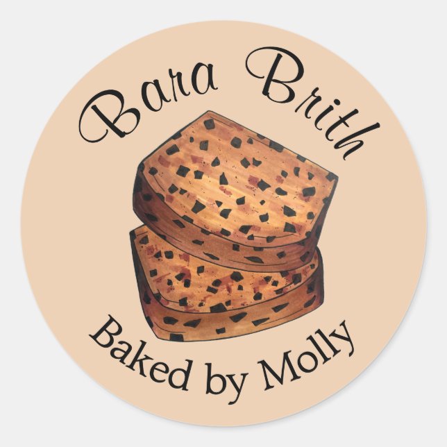 Bara Brith Wales Welsh Bread Fruit Loaf Baked By Classic Round Sticker (Front)