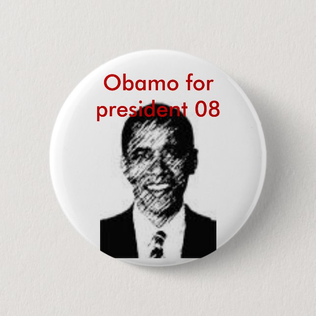 barack7, Obamo for president 08 2 Inch Round Button (Front)