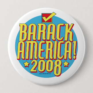 Barack America text 4 Inch Round Button