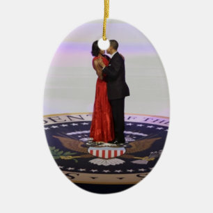 Barack and Michelle Obama Ceramic Ornament