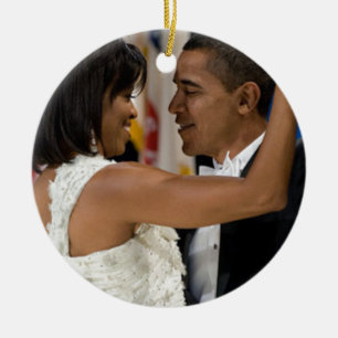 Barack and Michelle Obama Ceramic Ornament