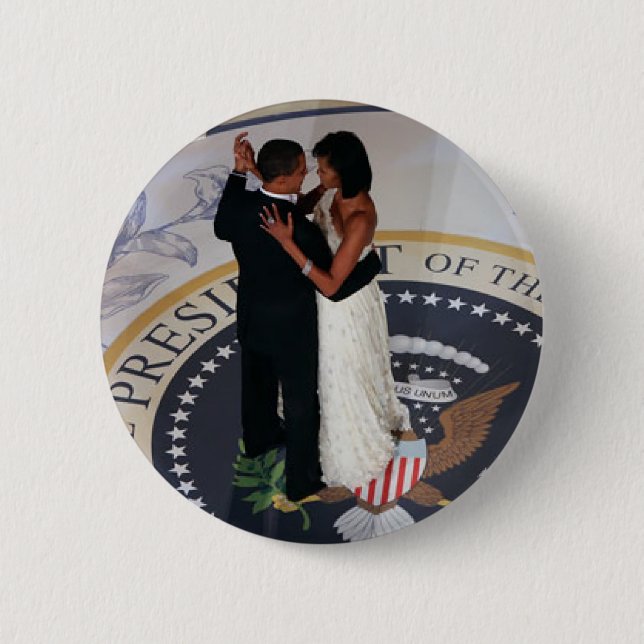 Barack and Michelle Obama dancing Inaugural Ball 2 Inch Round Button (Front)