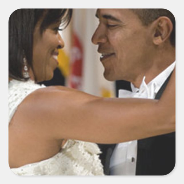 Barack and Michelle Obama Square Sticker (Front)