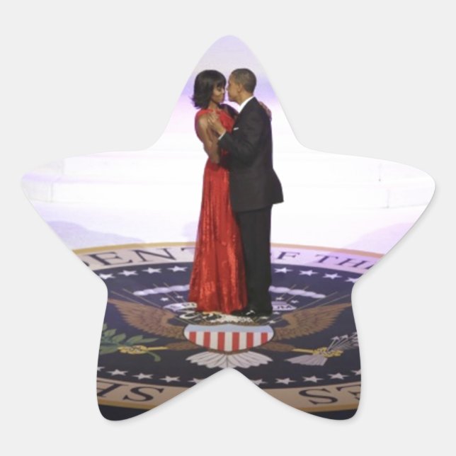 Barack and Michelle Obama Star Sticker (Front)