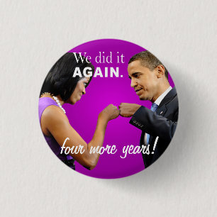 Barack and Michelle Obama victory fist bump 1 Inch Round Button