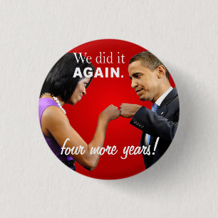 Barack and Michelle Obama victory fist bump 1 Inch Round Button