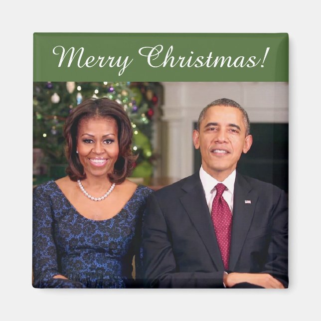 Barack et Michelle 2013WA - Magnet de Noël (Devant)