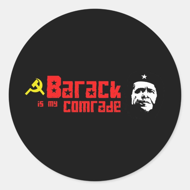 Barack is my Comrade Classic Round Sticker (Front)