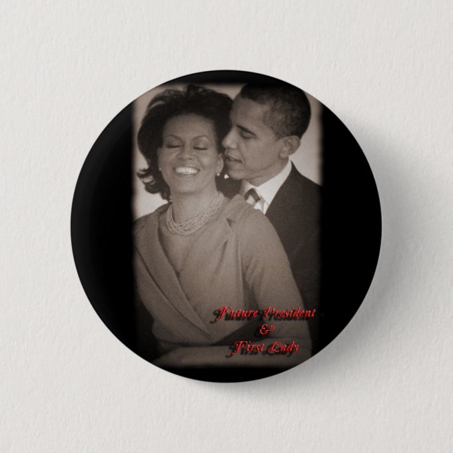 BARACK & MICHELLE OBAMA BUTTON (Front)