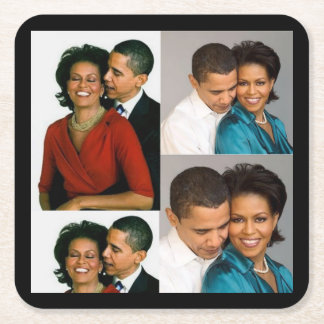 BARACK & MICHELLE OBAMA SQUARE PAPER COASTER